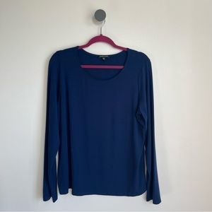 Eileen Fisher Long Sleeve Tee in Navy - XL